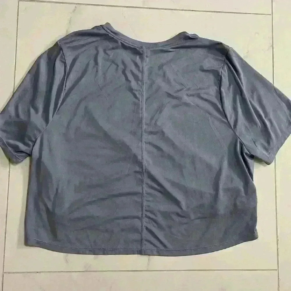 Nike Women's Plus Size Dri-Fit One Cropped Top Ashen Slate 1X - Picture 9 of 9
